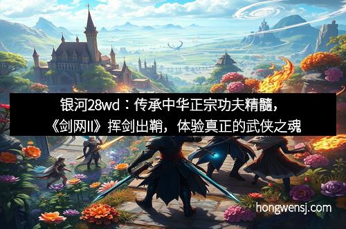 银河28wd:传承中华正宗功夫精髓,《剑网II》挥剑出鞘,体验真正的武侠之魂